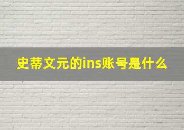 史蒂文元的ins账号是什么