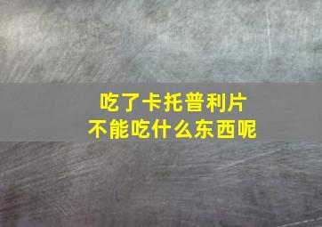 吃了卡托普利片不能吃什么东西呢