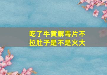 吃了牛黄解毒片不拉肚子是不是火大