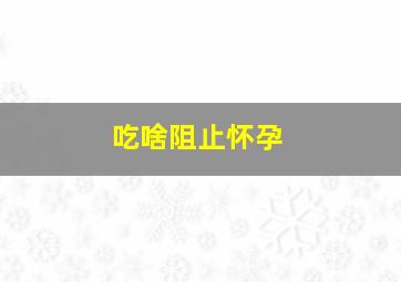 吃啥阻止怀孕