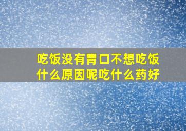 吃饭没有胃口不想吃饭什么原因呢吃什么药好