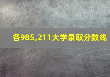 各985,211大学录取分数线