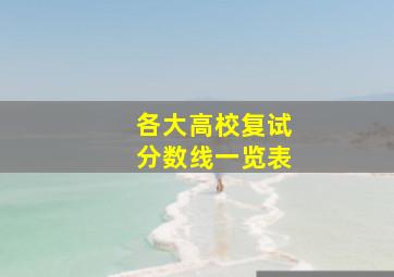 各大高校复试分数线一览表