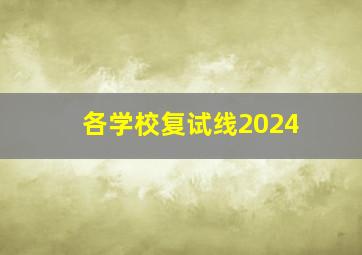 各学校复试线2024