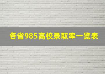 各省985高校录取率一览表