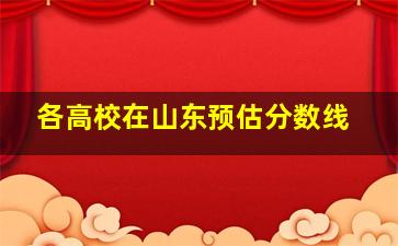 各高校在山东预估分数线