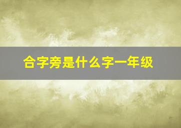 合字旁是什么字一年级