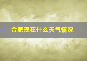 合肥现在什么天气情况