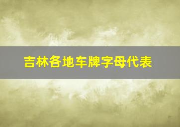 吉林各地车牌字母代表