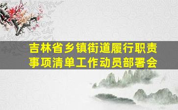 吉林省乡镇街道履行职责事项清单工作动员部署会