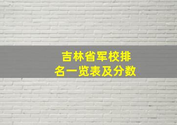 吉林省军校排名一览表及分数