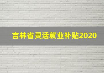 吉林省灵活就业补贴2020