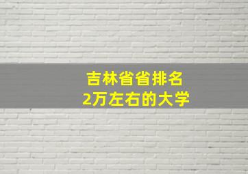 吉林省省排名2万左右的大学