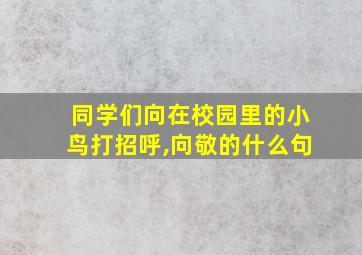 同学们向在校园里的小鸟打招呼,向敬的什么句