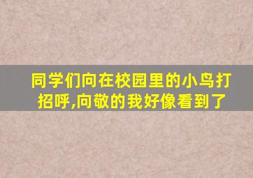 同学们向在校园里的小鸟打招呼,向敬的我好像看到了