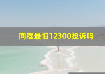 同程最怕12300投诉吗