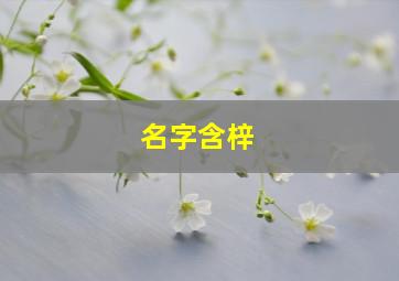 名字含梓