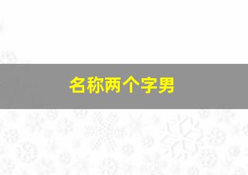 名称两个字男