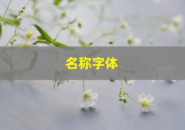 名称字体