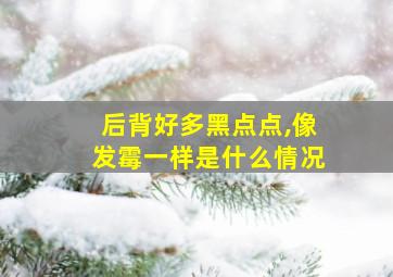 后背好多黑点点,像发霉一样是什么情况