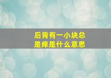 后背有一小块总是痒是什么意思