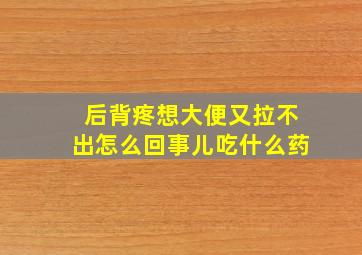 后背疼想大便又拉不出怎么回事儿吃什么药