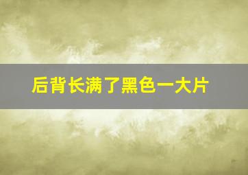 后背长满了黑色一大片