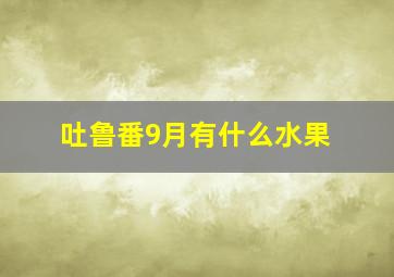 吐鲁番9月有什么水果