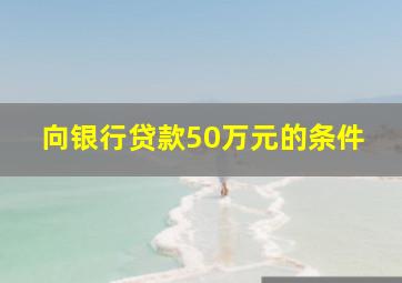 向银行贷款50万元的条件