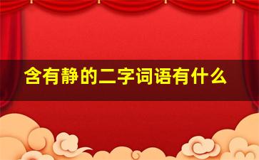 含有静的二字词语有什么