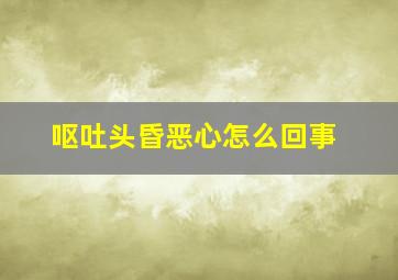 呕吐头昏恶心怎么回事