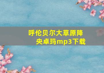 呼伦贝尔大草原降央卓玛mp3下载