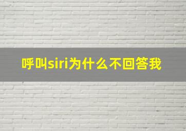 呼叫siri为什么不回答我