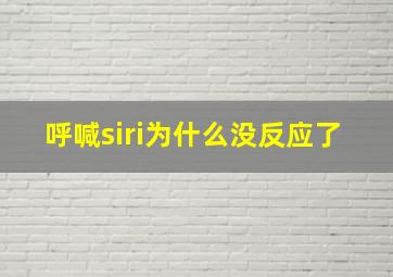 呼喊siri为什么没反应了