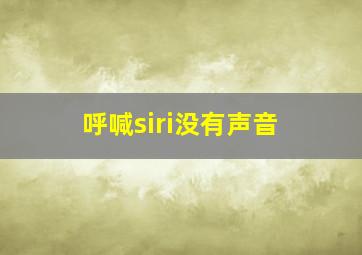 呼喊siri没有声音