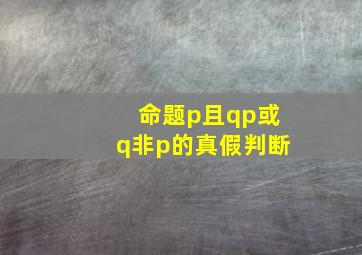 命题p且qp或q非p的真假判断