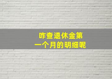 咋查退休金第一个月的明细呢