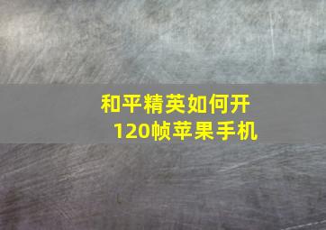 和平精英如何开120帧苹果手机