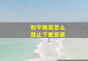 和平精英怎么禁止下载安装