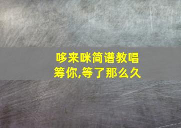 哆来咪简谱教唱筹你,等了那么久