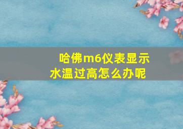 哈佛m6仪表显示水温过高怎么办呢