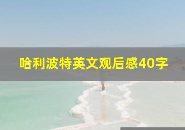 哈利波特英文观后感40字