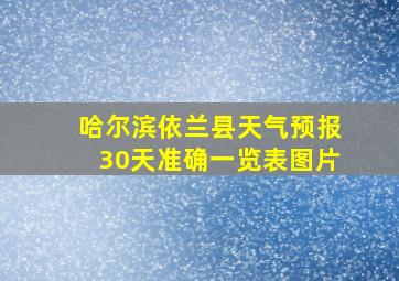 哈尔滨依兰县天气预报30天准确一览表图片