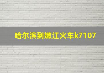 哈尔滨到嫩江火车k7107