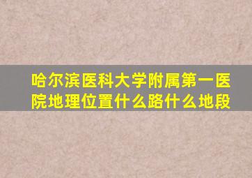 哈尔滨医科大学附属第一医院地理位置什么路什么地段