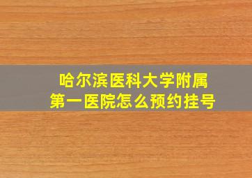 哈尔滨医科大学附属第一医院怎么预约挂号