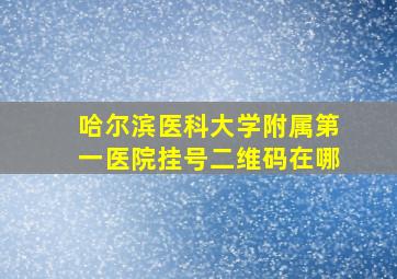 哈尔滨医科大学附属第一医院挂号二维码在哪