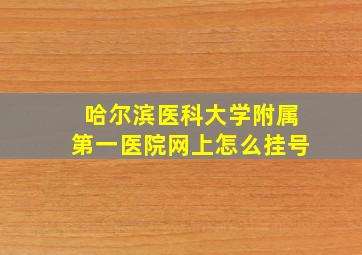 哈尔滨医科大学附属第一医院网上怎么挂号