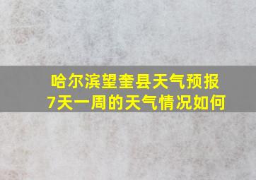 哈尔滨望奎县天气预报7天一周的天气情况如何