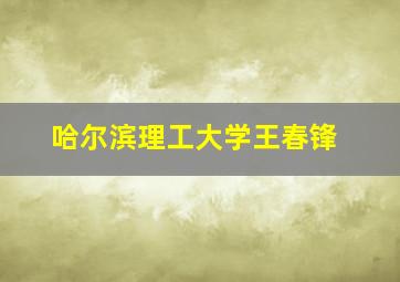 哈尔滨理工大学王春锋